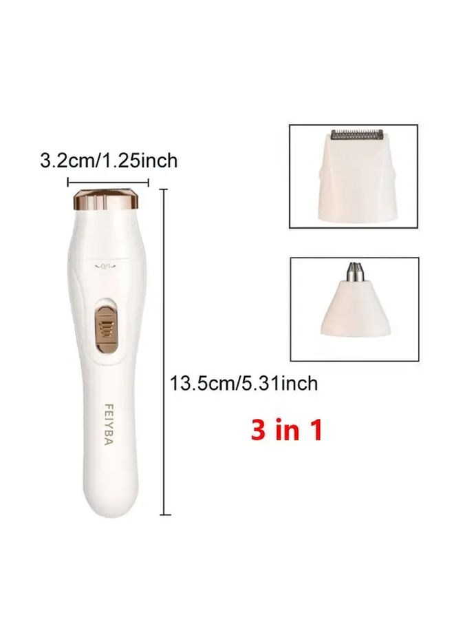 Women 3 In 1 Electric Hair Removal Kit Painless Epilator With Facial And Nose Trimmer USB Rechargeable Body Groomer For Home Travel And Daily Use Ideal Gift For Women Wife And Girlfriend Purple - Image 3