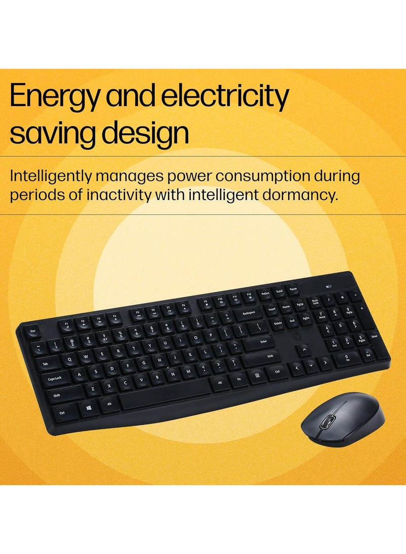 REBENUO CS10 Wireless Keyboard & Mouse Combo, Ergonomic Design and Silent Typing Keys, Black - Image 2