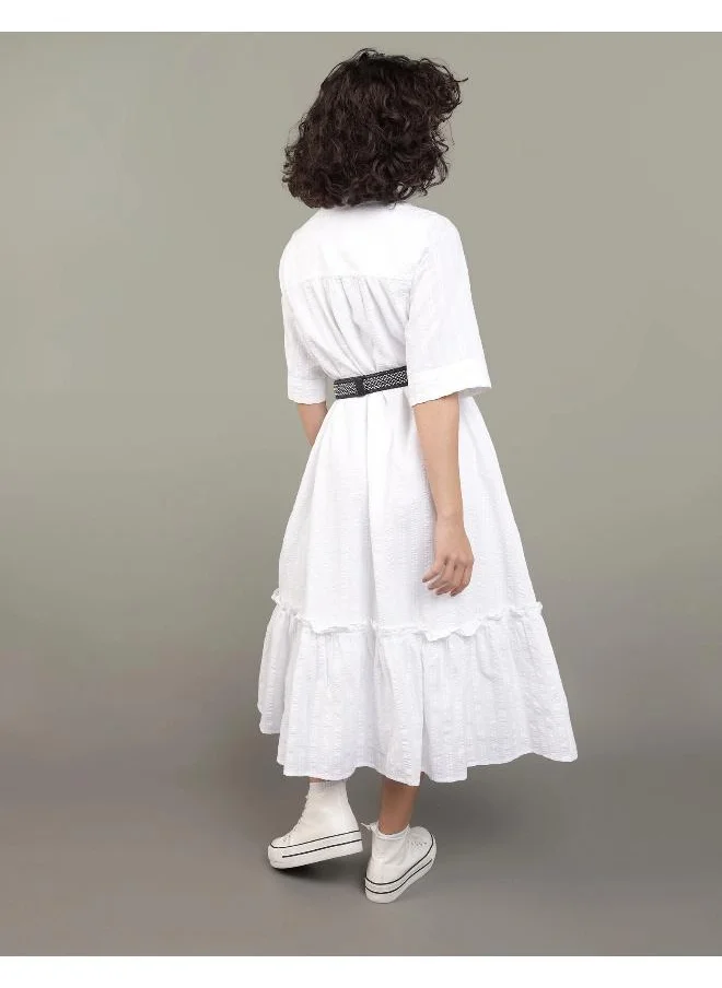 American Eagle AE Ruffle Shirt Midi Dress