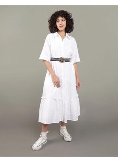 AE Ruffle Shirt Midi Dress