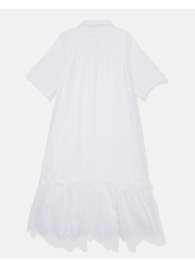 American Eagle - AE Ruffle Shirt Midi Dress - Image 1