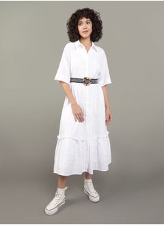 AE Ruffle Shirt Midi Dress