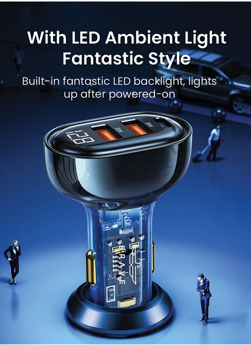 Brave 80W Car Charger Fast Charging iPhone 15 Pro Car Power Adapter 3 Port [PD 20W & Dual QC 30W] Fast Car Charger Type C for, iPhone 15/15 Pro/15 Pro Max, Samsung S23/MacBook/iPad, Steam Deck, etc  - Image 4