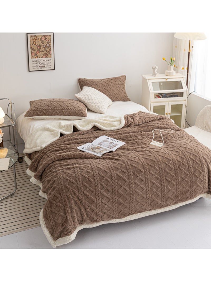 Sharpdo - Coral Flannel Thickened Lambswool Blanket Sofa Blanket 180*200CM - Image 1