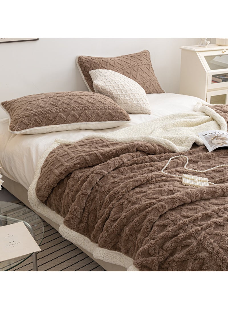 Sharpdo - Coral Flannel Thickened Lambswool Blanket Sofa Blanket 180*200CM - Image 1