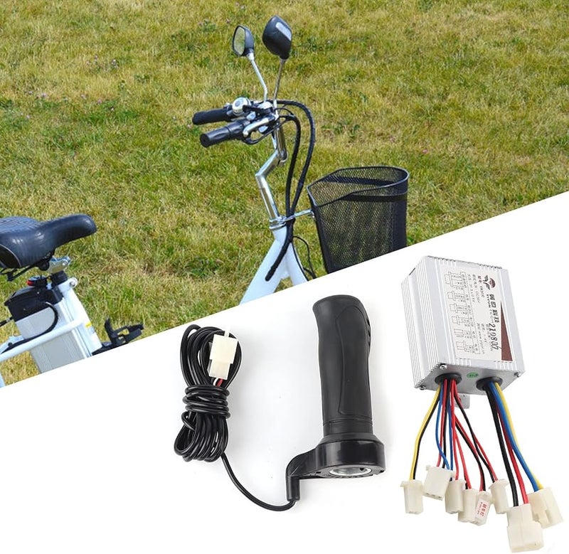 36V 500W Brushed Motor Speed Controller with Throttle Grip for Electric Bicycle Scooter Tricycle - Image 1