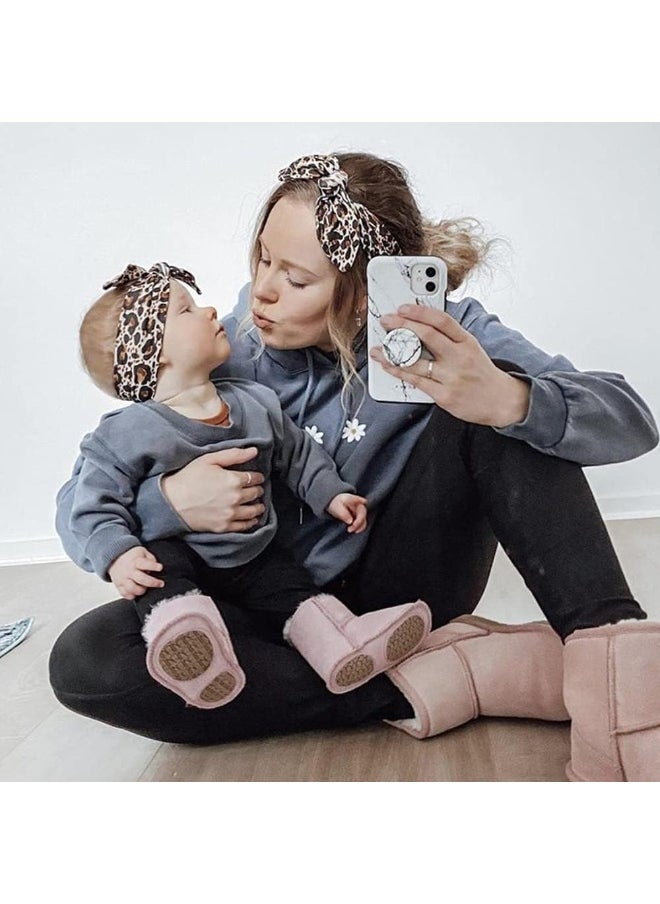 Cinaci Cinaci 12 Pack/6 Set Floral Print DIY Parent-child Mom Baby Girl Toddlers Rabbit Ear Bow Headbands Hair Accessories  - Image 4
