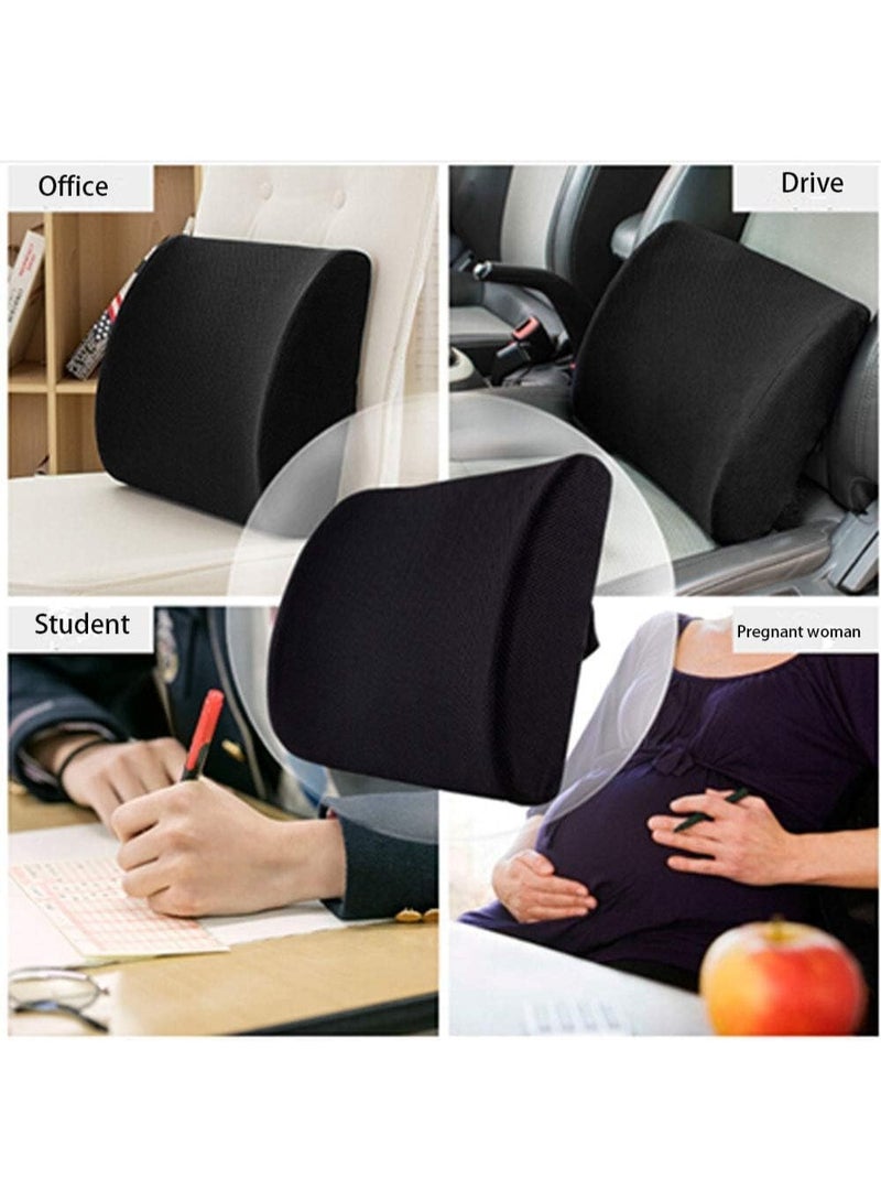 Scrolls Premium Quality Combo Memory Foam Lumbar Support Pillow, Black Ergonomic Back Cushion with Spine Alignment Design, Orthopedic Office Chair and Car Seat Cushion 2Pcs - Image 5
