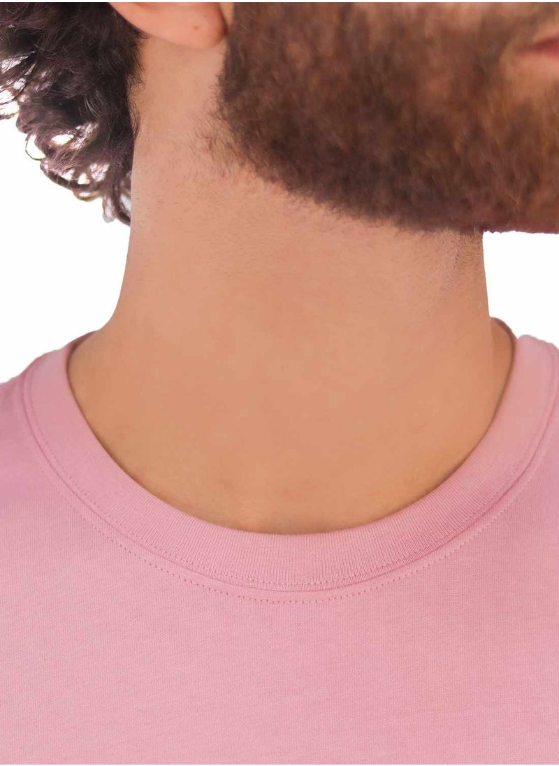 GIORDANO تي شيرت توقيع للرجال - وردي  - Image 3