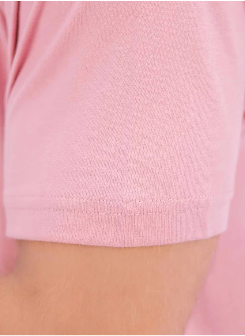 جيوردانو Men's Singnature T-Shirt - Pink