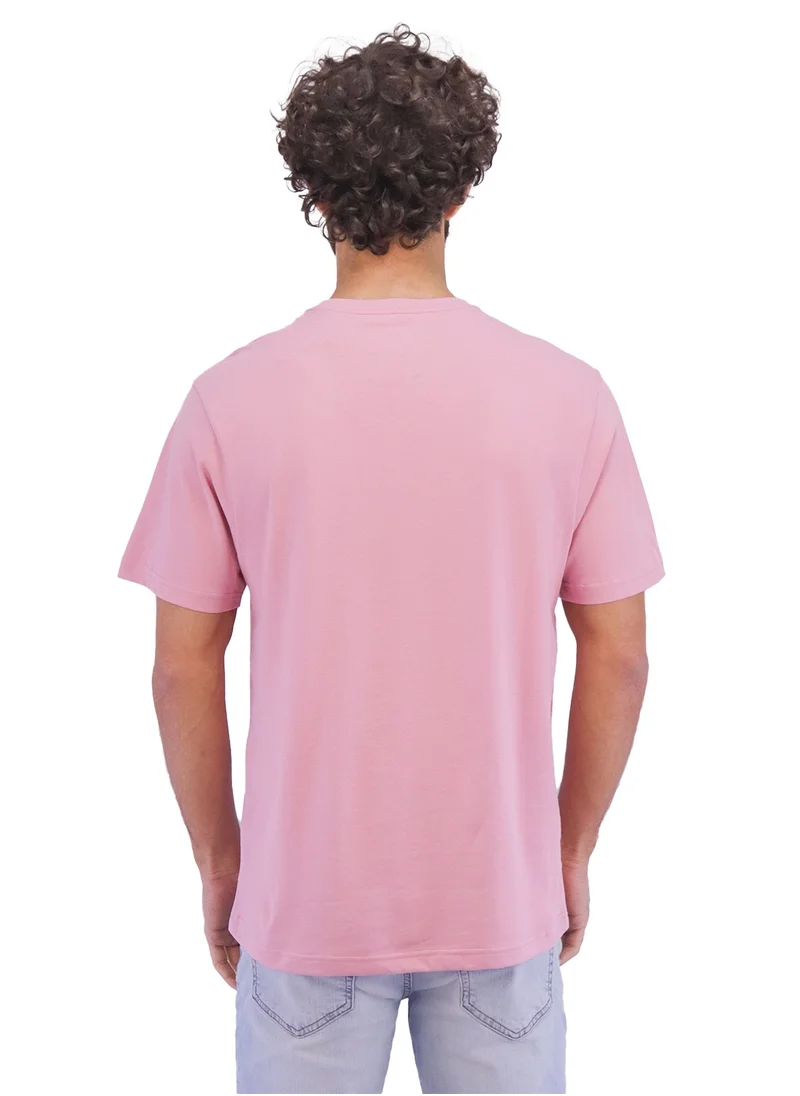 جيوردانو Men's Singnature T-Shirt - Pink