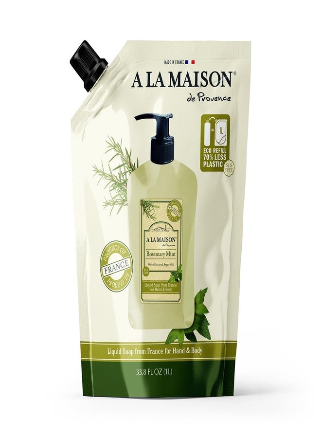 A LA MAISON Rosemary Mint Hand Soap Refill Pouch, Plant-Based Vegan, 33.8 oz, 1 Pack - Image 1