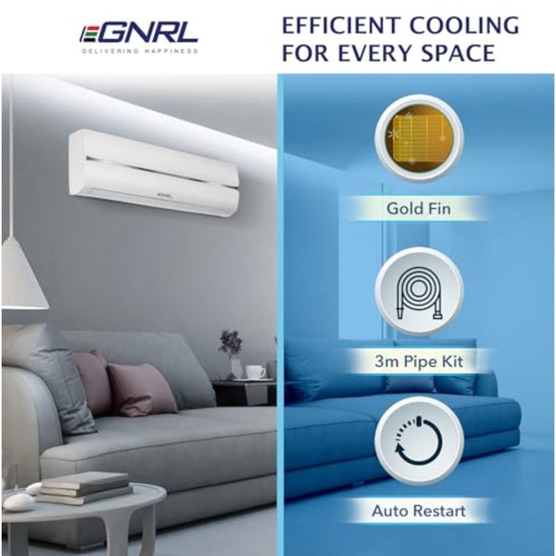 Split AC White 12000 BTU T1 Rotary R410a, EG12C, 2024 New Series Model, with 3M Pipe Kit, Golden Fin, Rotary, 1 Year Manufacturer Warranty, 1 Year Compressor Warranty - Image 4