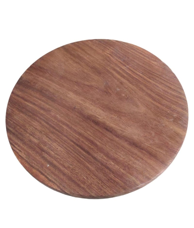 OGGN Handcrafted Acacia Wood Chakla Wooden Rolling Board Handmade RotiChapati Maker Roti Roller Boards Chapathi Kattai Round Polpat for Home Kitchen Best for Phulka Papads Puri Large - Image 3