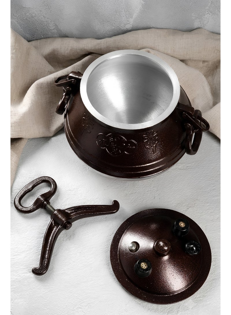 Traditional Afghan Pressure Cooker - Available in 8L, 10L, 12L & 15L - Aluminum Body with Dual Safety Valve Lid - Image 4