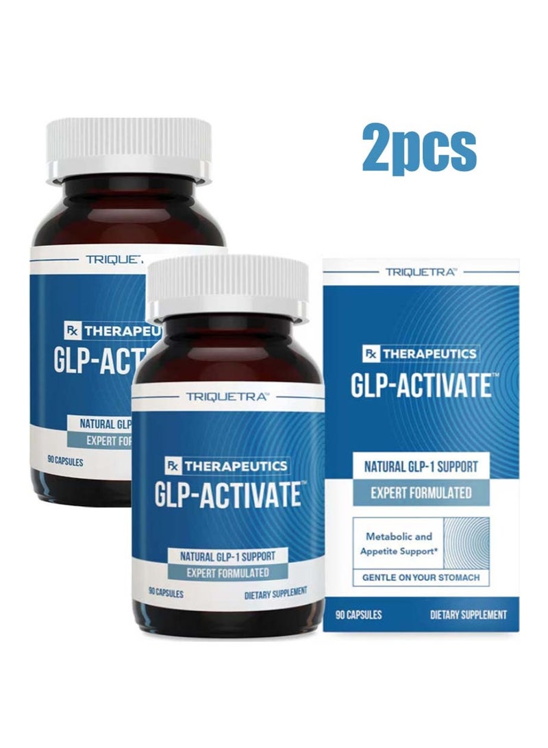 Triquetra Health 2 Pcs GLP-1 Support Supplement - GLP-Activate Natural Formula with Berberine | Appetite Suppressant & Weight Management | 90 Capsules - Image 1