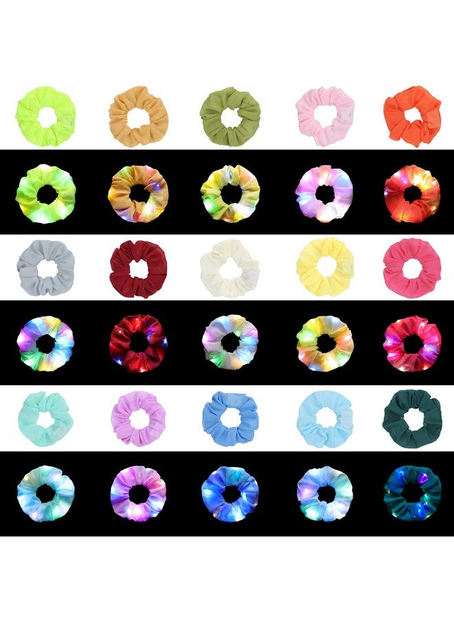 15 قطعة من ربطات الشعر LED، ربطات شعر خفيفة للنساء مع حقيبة مجوهرات فاخرة، ربطة شعر مضيئة للفتيات، ربطة شعر متوهجة ملونة من الشيفون، أوضاع إضاءة متعددة، هدايا ممتعة للحفلات - Image 2
