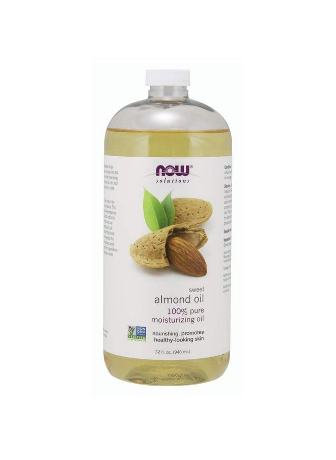 now Solutions Sweet Almond Oil 100% Pure Moisturizing Oil Promotes Healthylooking Skin Unscented Oil 32Ounce  - Image 1