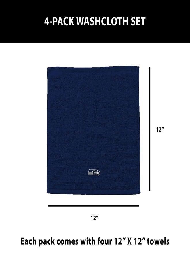 Northwest Seattle Seahawks NFL Team Logo Wash Cloth 4 Pack 12 x 12 Inches - Image 4