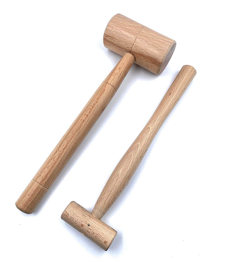 Fozti Wooden Head Mallet Hammer Pack of 2 12 NonMarring for Jewellery Making Watchmaking Beading Carpentry Leather Crafting Metal Workshop Watchmaking GoldsmithSilversmithHobby Craft DIY - Image 1