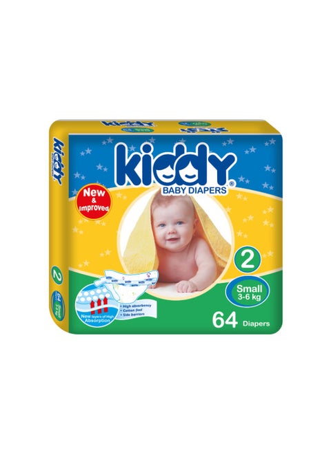 64-Piece Baby Diapers Small (Size 2) (3-6KG)