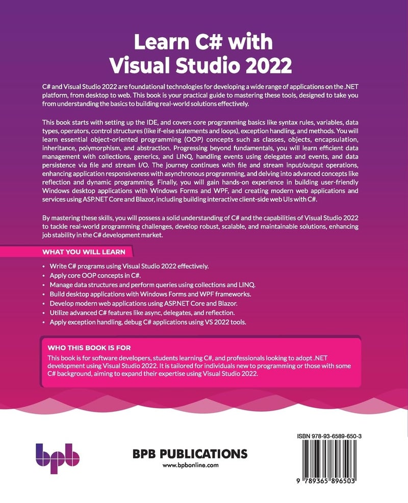 Learn C# with Visual Studio 2022: Comprehensive guide to C# fundamentals, Core .NET concepts, advanced features, and building with Visual Studio 2022 - Image 2
