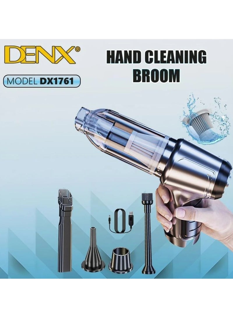 Denx Portable Multi-Function Wireless Vacuum Cleaner with Multiple Heads for Cleaning Various Areas, 120W Power. - Image 2