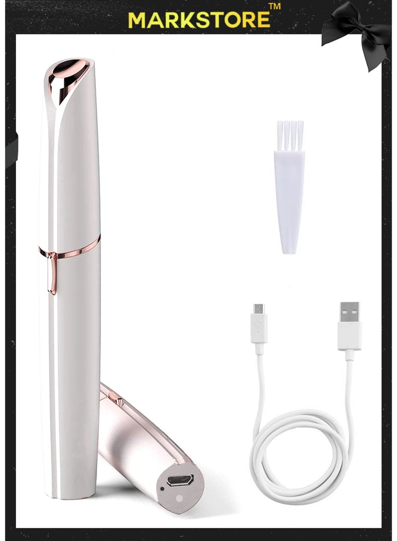 MARK STORE Eyebrow Hair Remover, Rechargeable Eyebrow Trimmer for Women,Portable Ladies Nose Hair Trimmer Painless Face Hair Remover for Upper Lips/Chin/Brow/Body with Led Light Great Gift for Women  - Image 1