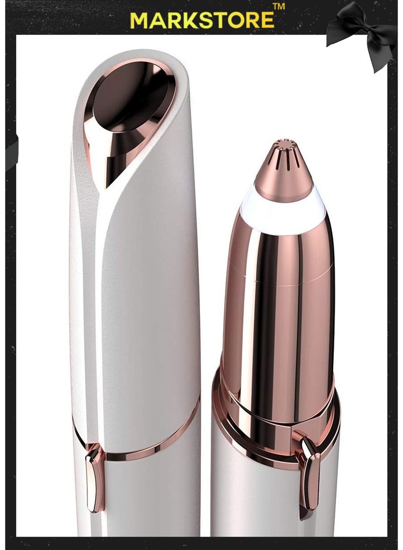 MARK STORE Eyebrow Hair Remover, Rechargeable Eyebrow Trimmer for Women,Portable Ladies Nose Hair Trimmer Painless Face Hair Remover for Upper Lips/Chin/Brow/Body with Led Light Great Gift for Women  - Image 2