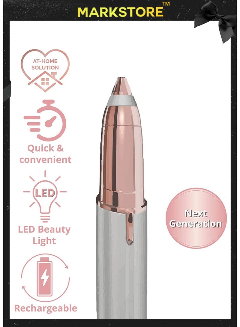 MARK STORE Eyebrow Hair Remover, Rechargeable Eyebrow Trimmer for Women,Portable Ladies Nose Hair Trimmer Painless Face Hair Remover for Upper Lips/Chin/Brow/Body with Led Light Great Gift for Women  - Image 5