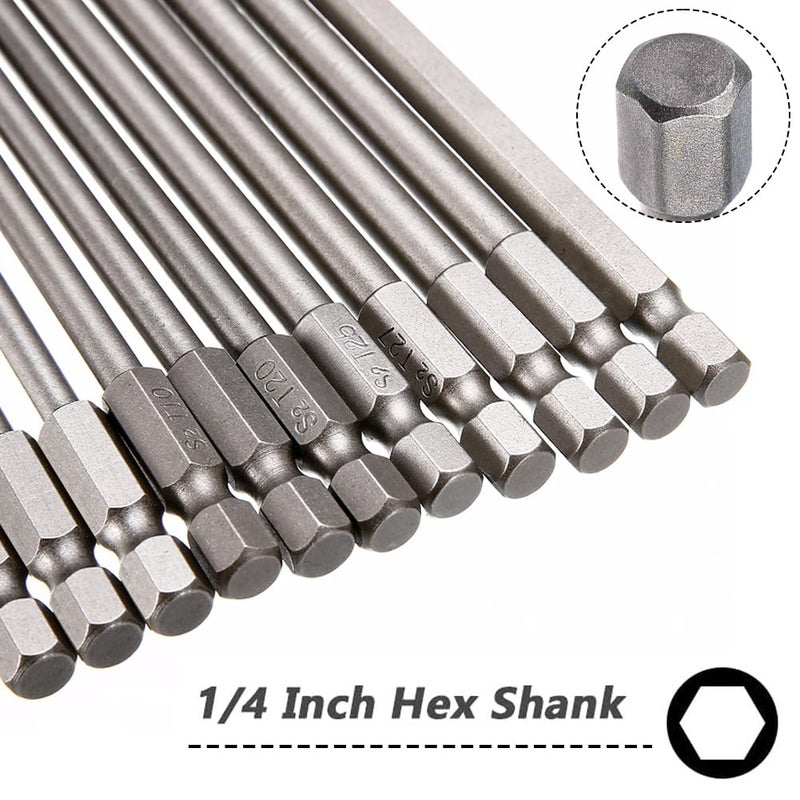 Saipe 11pcs 200mm Extra Long Torx Screwdriver Bit Set, Magnetic Head S2 Steel Star Screw Driver Drill Bits 1/4" Hex Shank Tamper Proof Security Bit Set (T6-T40) - Image 3