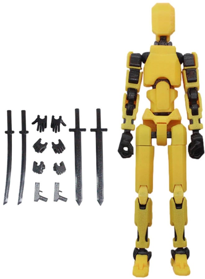 Multi-joint Movable Figure Hand Board Lucky 13 Doll Full Body Activity Robot Decompression To Play Artifact-Color:Second Generation Yellow Bag 60g  - Image 1