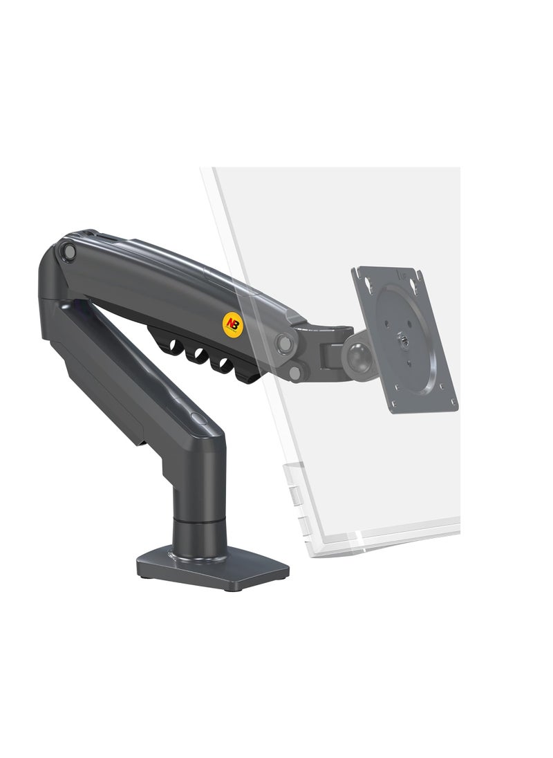 Generic Single Monitor Arm Mount – Fits 17" to 30" Screens – Gas Spring Lift – 2–9kg Load Capacity – VESA 75x75 / 100x100 – Clamp & Grommet Base – Matte Charcoal Finish  - Image 1