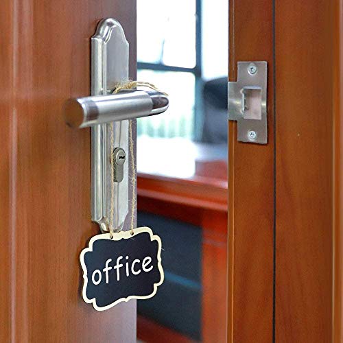 CVANU 25 Pcs Mini Chalkboards Signs Hanging Rectangle Chalkboards Double Sided Blackboard Message Board Hanging Signs for Weddings, Kids Crafts C-3 - Image 3