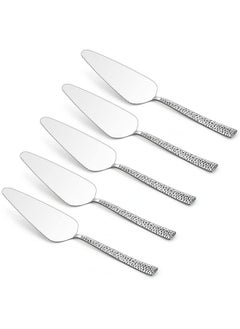 5Piece Pie Server Efar Hammered Stainless Steel Cake Server Spatula For Cutting Pastry Cheese Pizza Serrated Edge With Square Handle Mirror Polished & Dishwasher Safe8.9 Inch