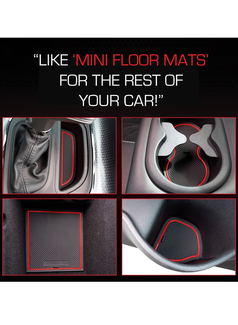 SOLARAE Non-Slip Anti-Dust Center Console Cup Holder Liner Mats for Dodge Challenger Accessories (2015-2020) - Interior Protection and Style Upgrade - Image 5