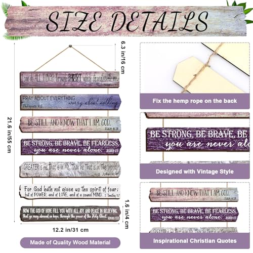 Yookeer Christian Fathers Day Wall Art Office Inspirational Wooden Bible Verses Bedroom Scripture Wall Art Meditation Inspirational Hanging Wood Sign for Living Room KitchenPurpleEnglish Style - Image 3