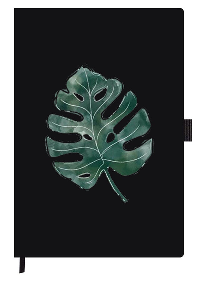 Theodor Designer A5 Thick Black Hardcover Notebook Monstera Leave - Image 1