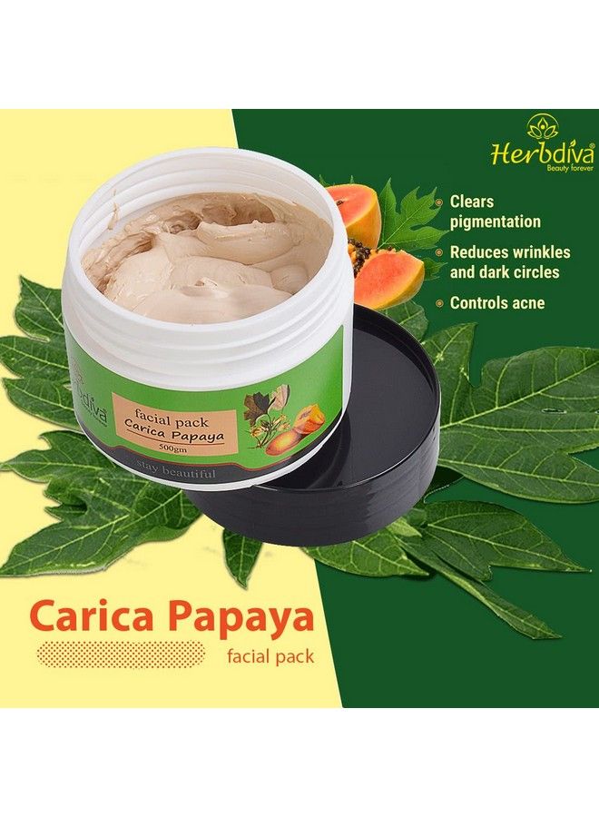 Herbdiva Carica Papaya Facial Pack 500G ; Enriched With Papaya Extract Vitamin A & C ; Stay Beautiful & Glowing - Image 3
