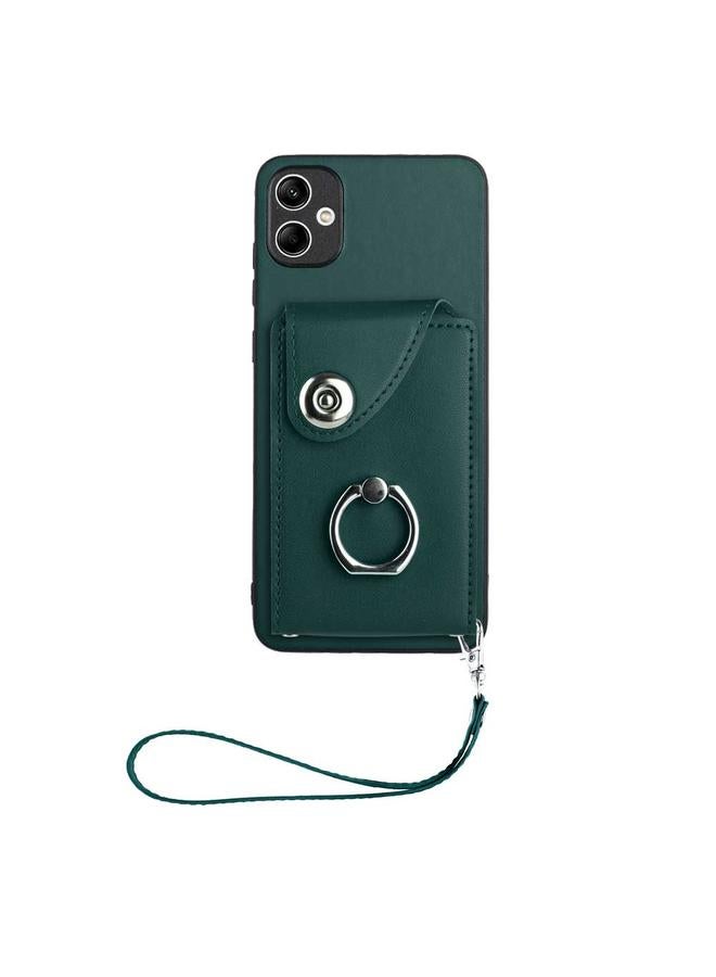 اس-توب جراب لهاتف Samsung Galaxy A05 4G Global Organ Card Bag Ring Holder PU جراب هاتف مع حبل - Image 2