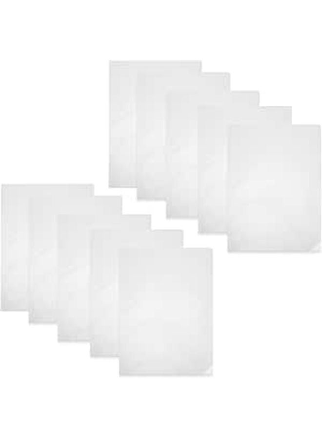 10pcs A4 Plastic L Type File Folders Document Protectors for School Office Filing - Image 1