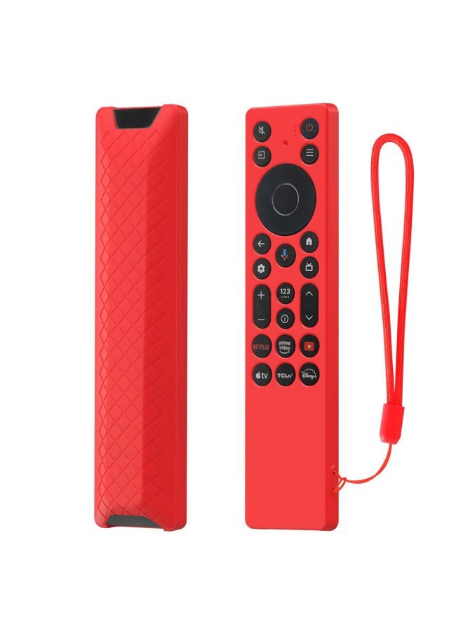 LEFXMOPHY غطاء سيليكون لجهاز التحكم عن بعد TCL RC923A FMB1 / RC813A FMB1 2025 QM6K QM7K - أحمر - Image 1