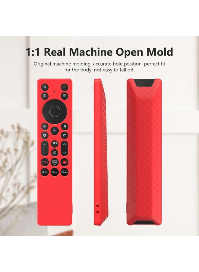 LEFXMOPHY غطاء سيليكون لجهاز التحكم عن بعد TCL RC923A FMB1 / RC813A FMB1 2025 QM6K QM7K - أحمر - Image 4