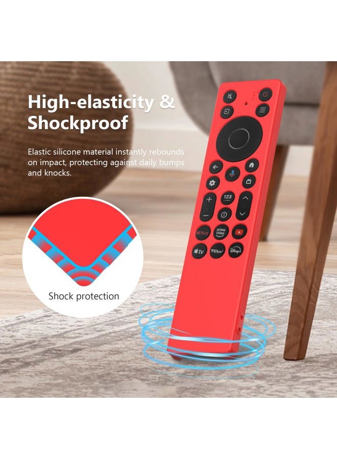 LEFXMOPHY غطاء سيليكون لجهاز التحكم عن بعد TCL RC923A FMB1 / RC813A FMB1 2025 QM6K QM7K - أحمر - Image 5