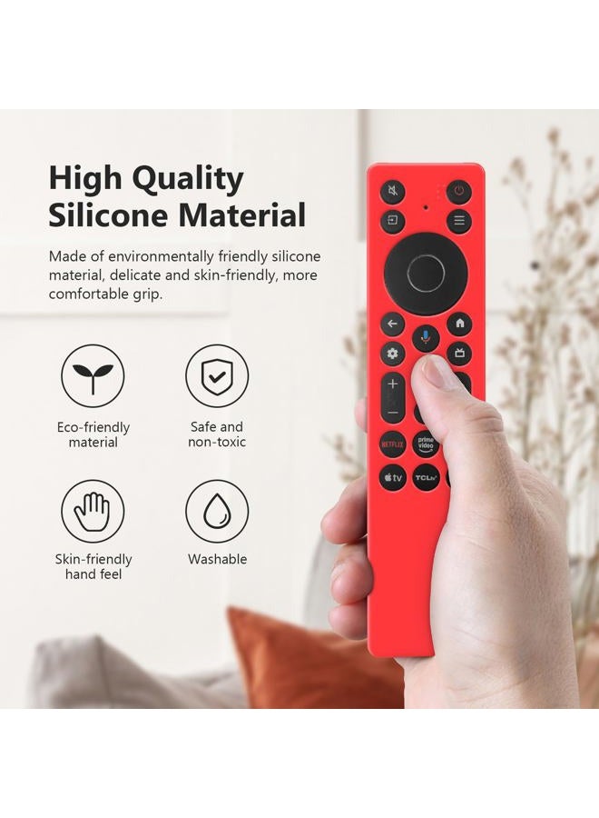 LEFXMOPHY غطاء سيليكون لجهاز التحكم عن بعد TCL RC923A FMB1 / RC813A FMB1 2025 QM6K QM7K - أحمر - Image 3