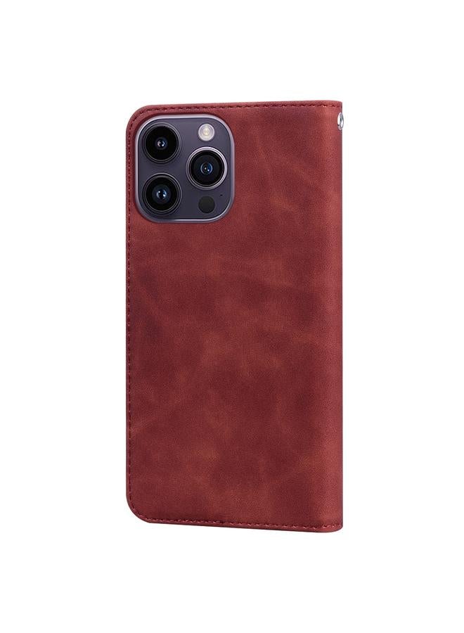 S-TOP Case For iPhone 14 Pro Max Frosted Business Magnetic Horizontal Flip PU Phone Case - Image 3