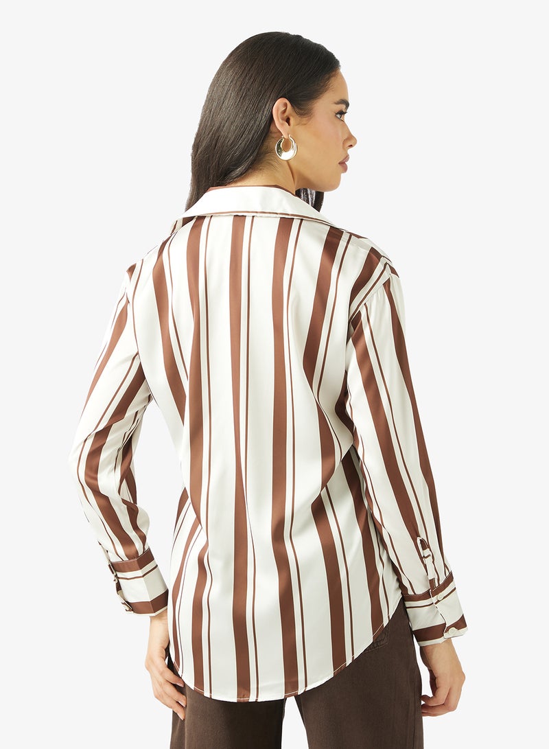 Ginger Stripe Satin Shirt - Image 2