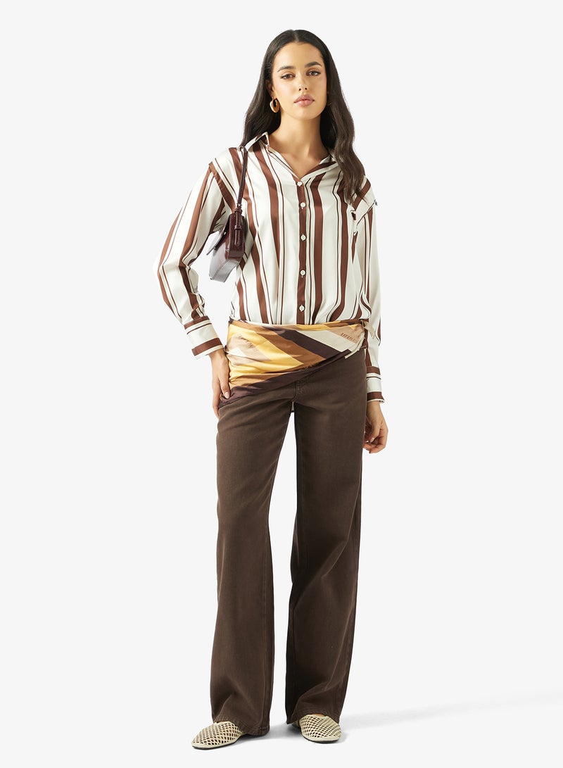 Ginger Stripe Satin Shirt - Image 4