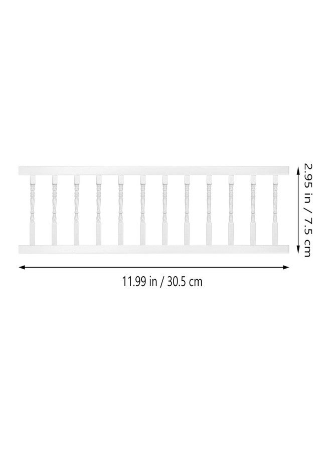 VICASKY Mini White Wooden Dollhouse Railing - 1:12 Scale Miniature Stair Railing & Furniture Decor, DIY Handrail Accessories for Fairy Models (12 Inch) - Image 4