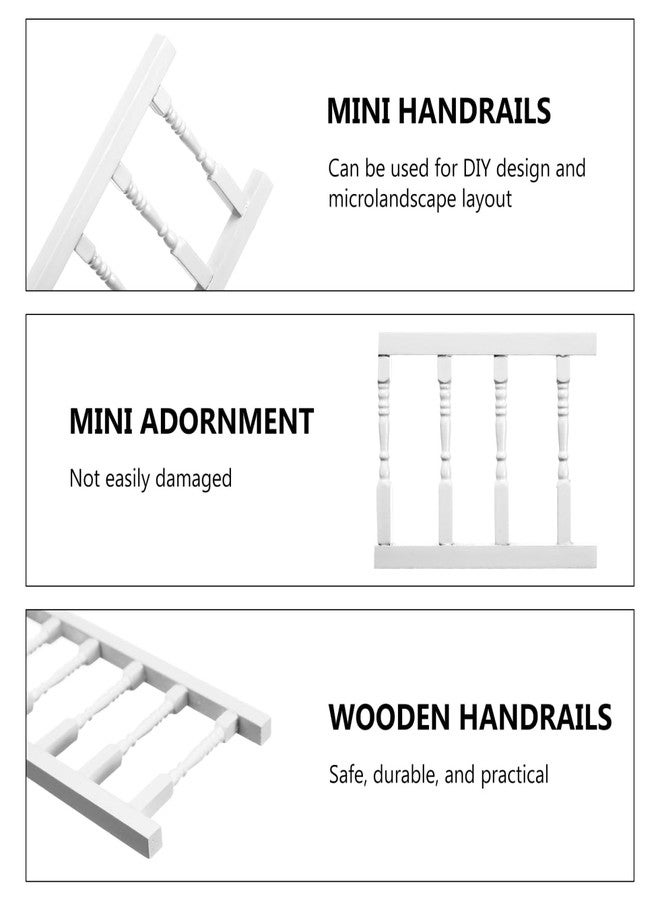 VICASKY Mini White Wooden Dollhouse Railing - 1:12 Scale Miniature Stair Railing & Furniture Decor, DIY Handrail Accessories for Fairy Models (12 Inch) - Image 5